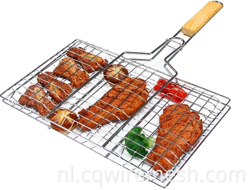 Superieure hoogwaardige roestvrijstalen BBQ Grill Net barbecue grill gekrompen draadgaasnas